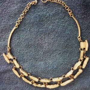 Necklace Sterling Silver with Mother-of_Pearl pieces and chain links